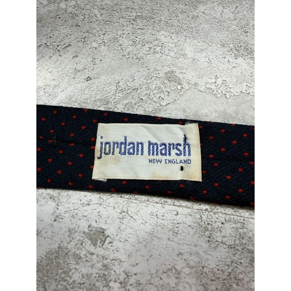 Christian Dior Tie Men OS Blue Red Polka Dot Silk Blend Embroidered Logo Vintage